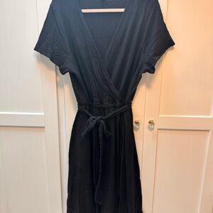 Torrid  Black cotton wrap dress V-neck. Elastic waist sz 18/ 20